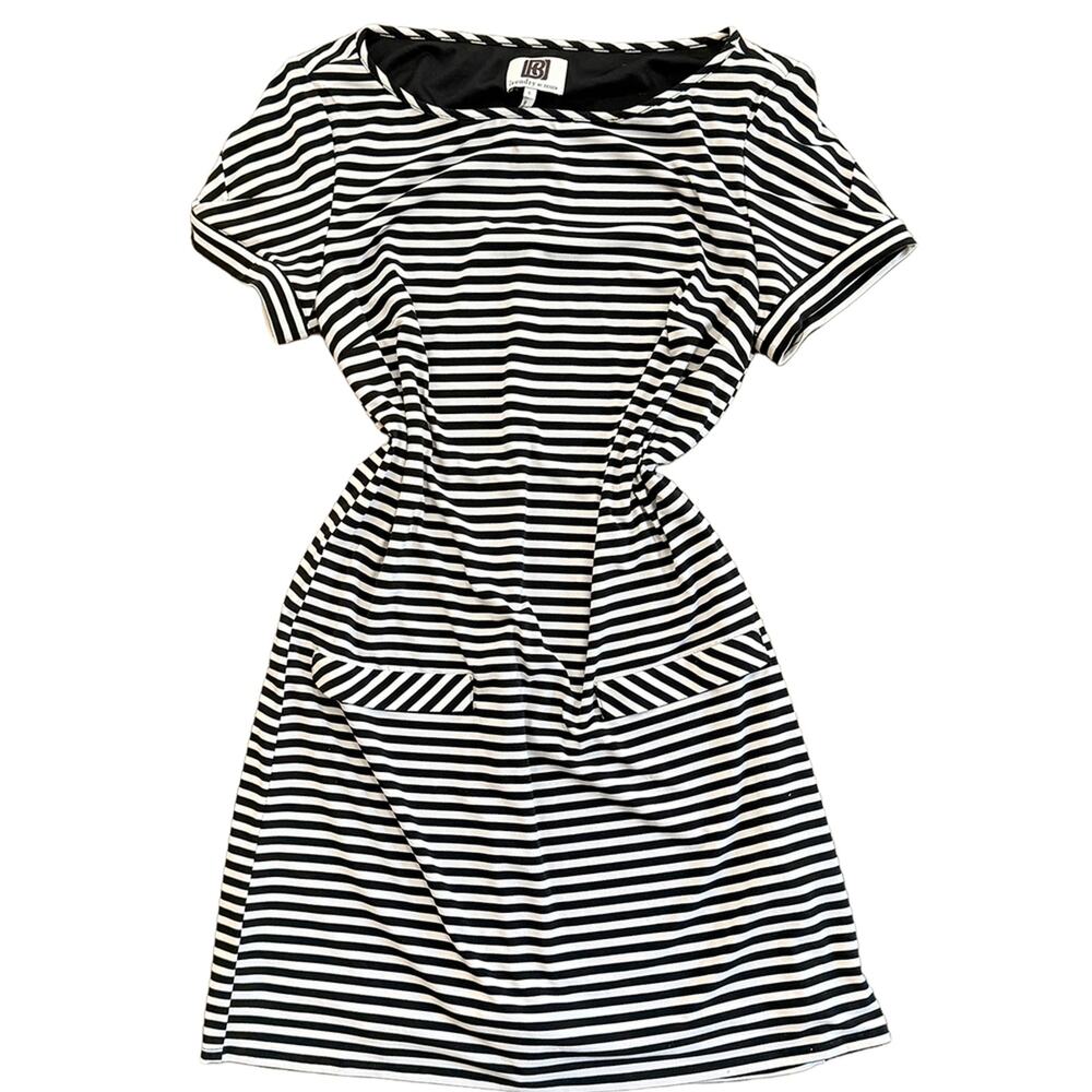 short sleeve pocket shirt dress black white stripe oversize large preppy coastal